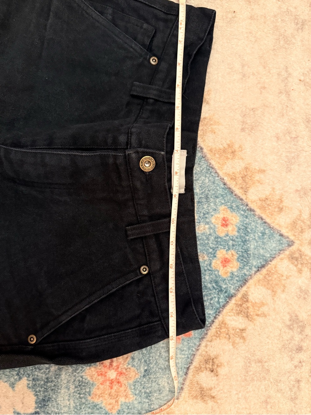 P&Co Black Cotton Canvas Double-Front Workwear Carpenter Pants W30 L30 - Picture 11 of 16